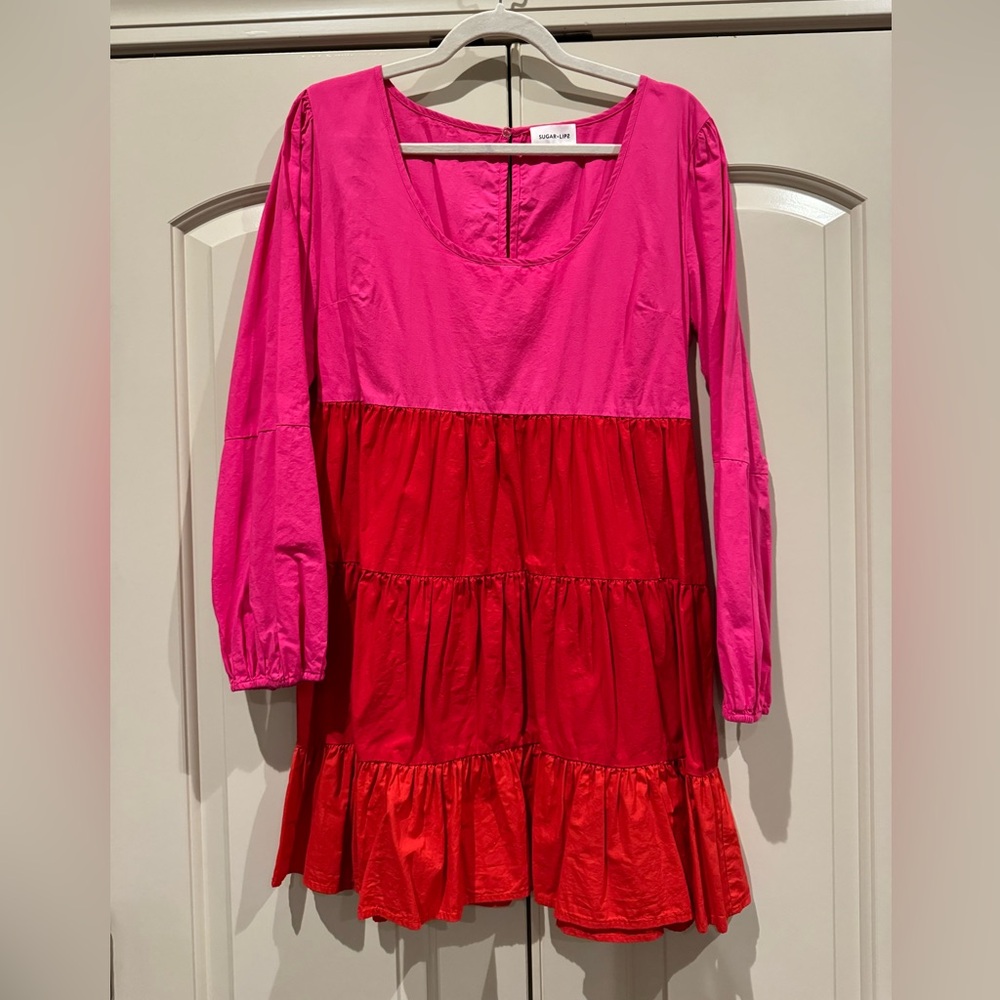 Pink and Red Cocktail Dress